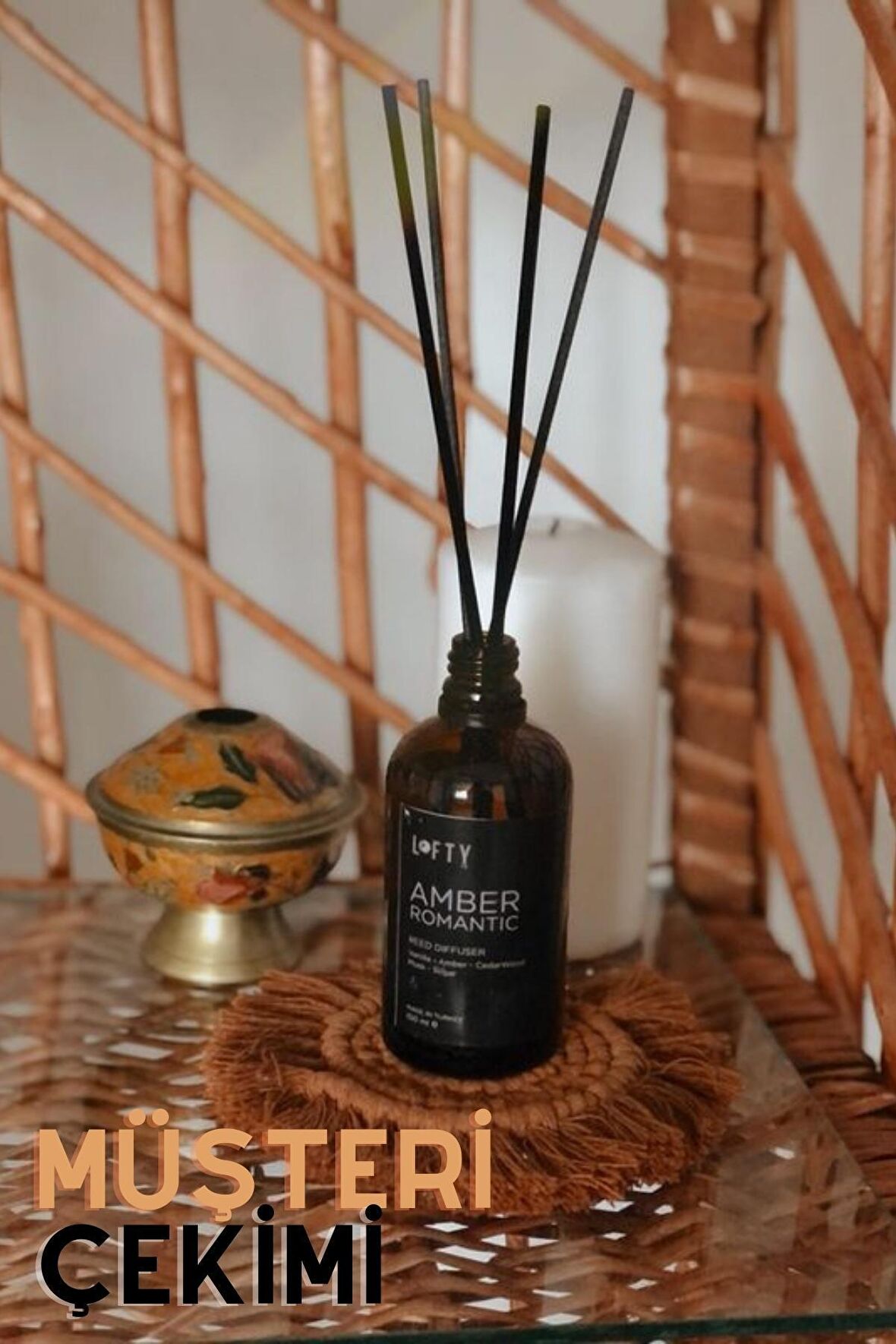 Amber Romantik Bambu Çubuklu Oda Kokusu 100 ML