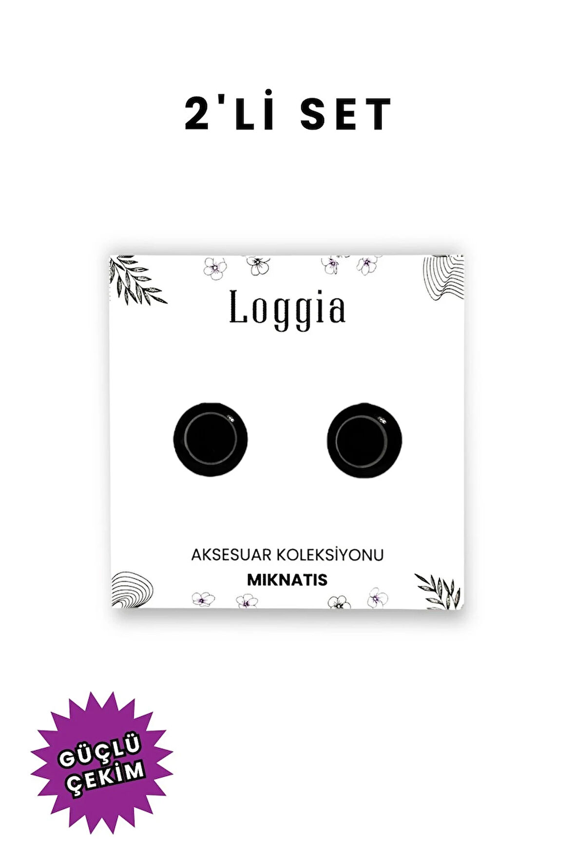 Eşarp Ve Şal Mıknatısı Parlak Siyah 2 Çift - Başörtü Tutucu Kadın Tesettür Aksesuar Mıknatıs