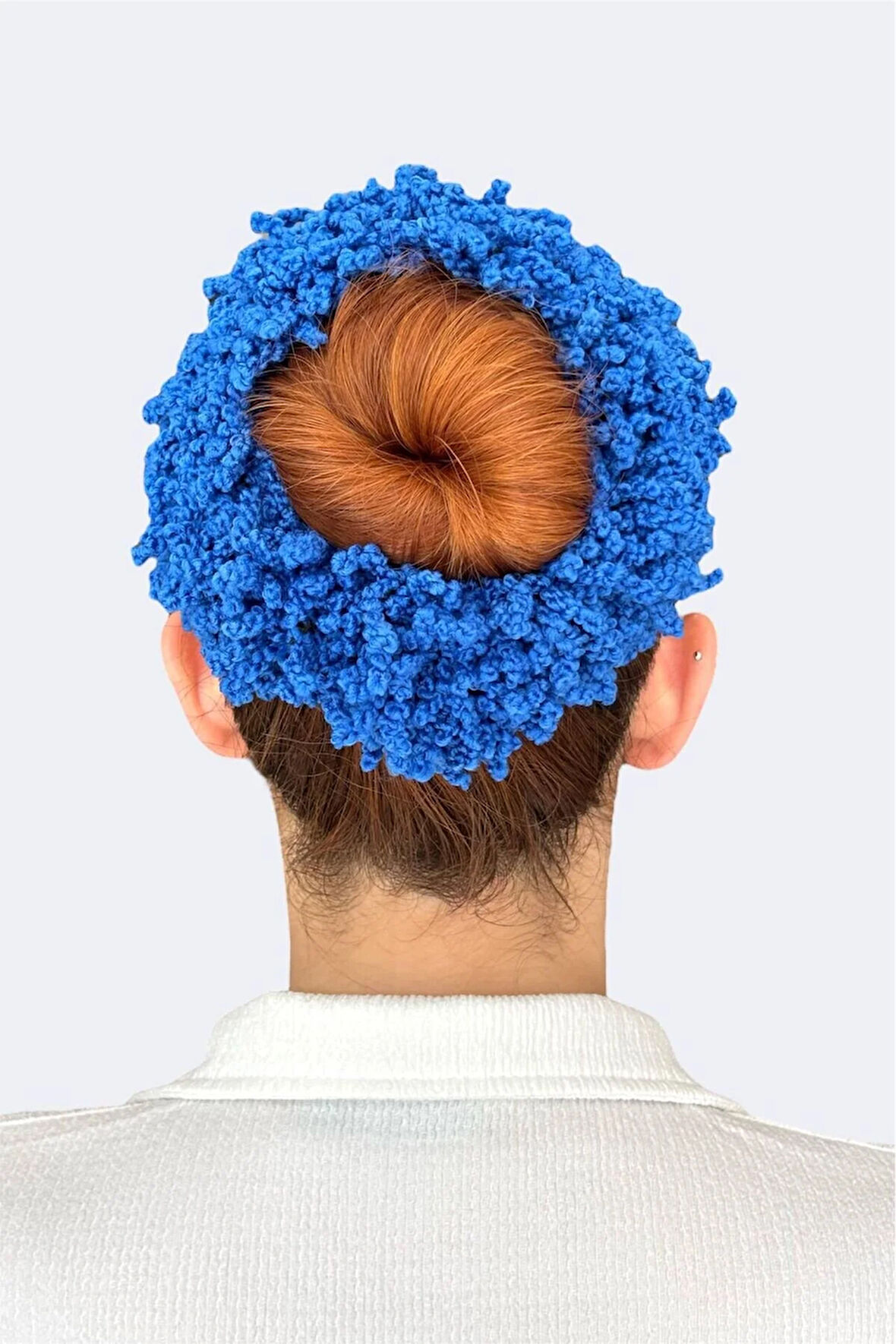 Arap Saçı Topuz Tokası Dolgun Lastikli Tesettür Kadın Aksesuar Toka-Mavi