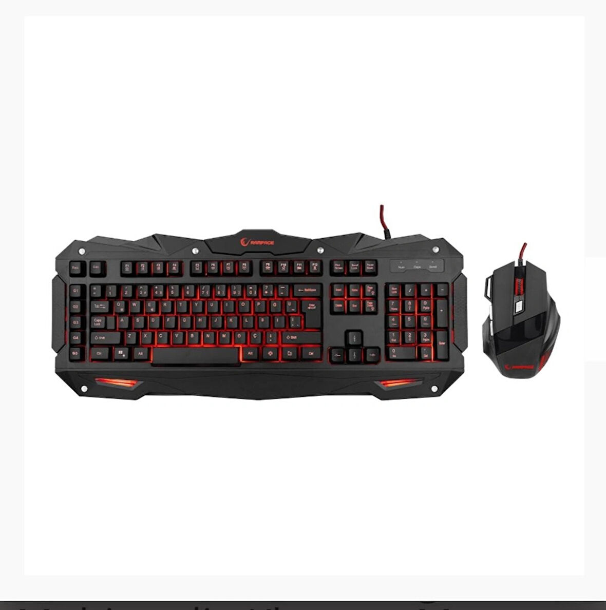 Rampage KM-R1 Siyah Usb Makrolu Ledli Gaming Q Multimedia Klavye + Mouse Set (OUTLET)