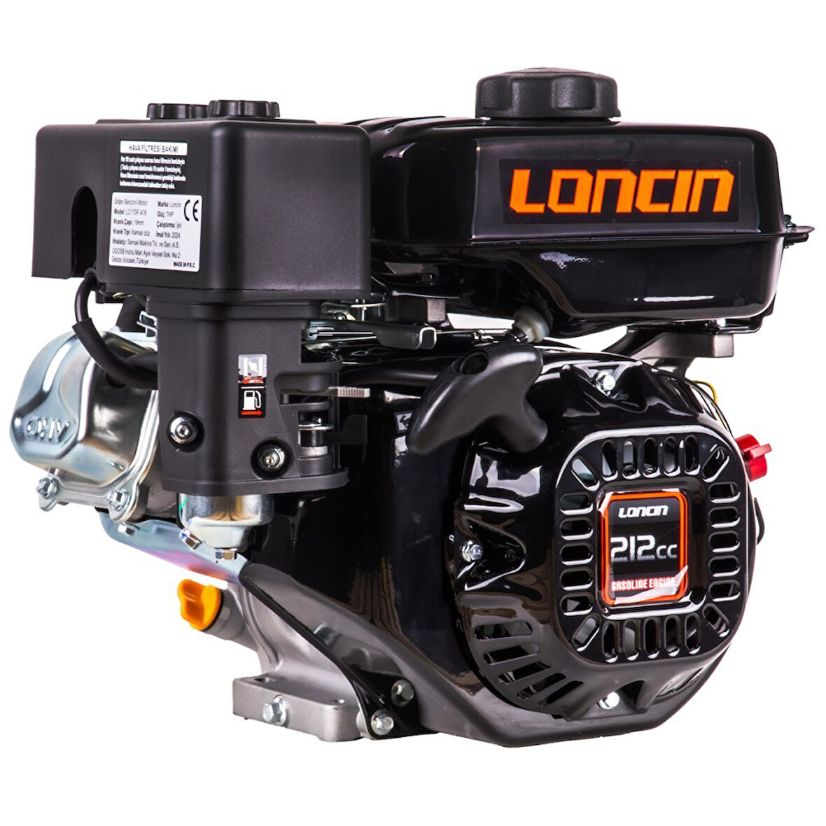 Loncin LC170F-A76 EUR5 BENZİNLİ MOTOR 7HP Freze Tip Ø25mm