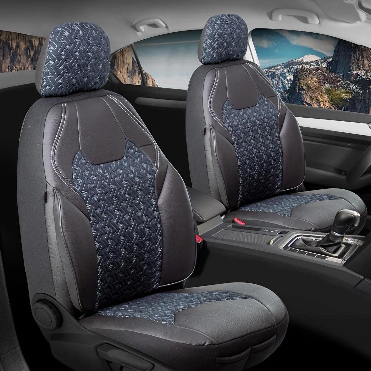 
Seat Cordoba Uyumlu Deri Detaylı Süet Kumaş Ön Arka Set Oto Koltuk Kılıfı Siyah Beyaz