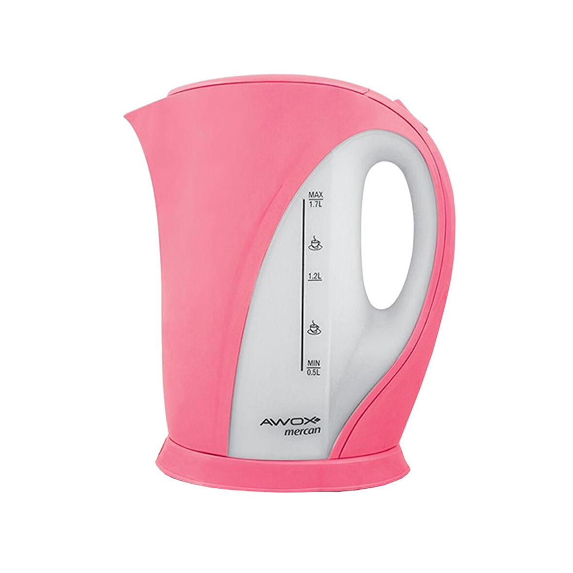 AWOX MERCAN Plastik Pembe Renkli Kettle Su Isıtıcı - 1.7 Litre Kapasite ve 2000W Gücü ile Hızlı ve Şık Sıcak Su Keyfi