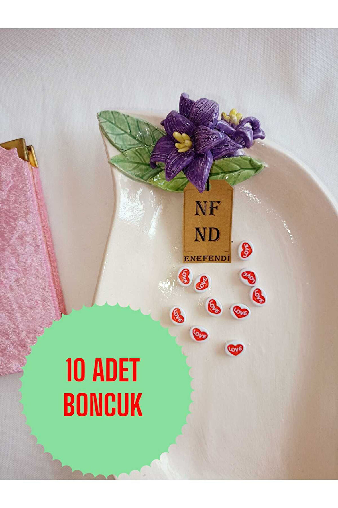 10 ADET LOVE YAZILI İÇİNDEN DELİKLİ BONCUK BİLEKLİK TAKI APARATI HEDİYELİK