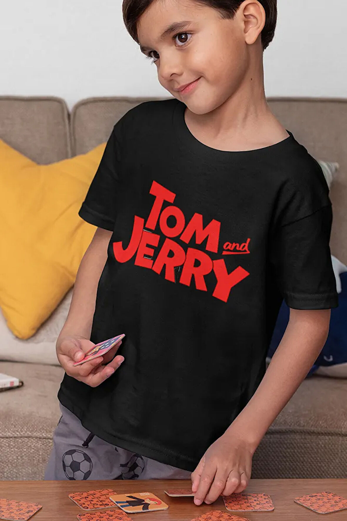 Tom And Jerry Yazılı Unisex Çizgi Film Çocuk Tişört (1-12 YAŞ)