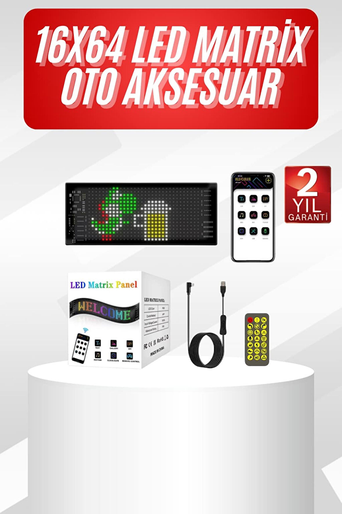 Kumandalı Kayar Yazı LED Panel