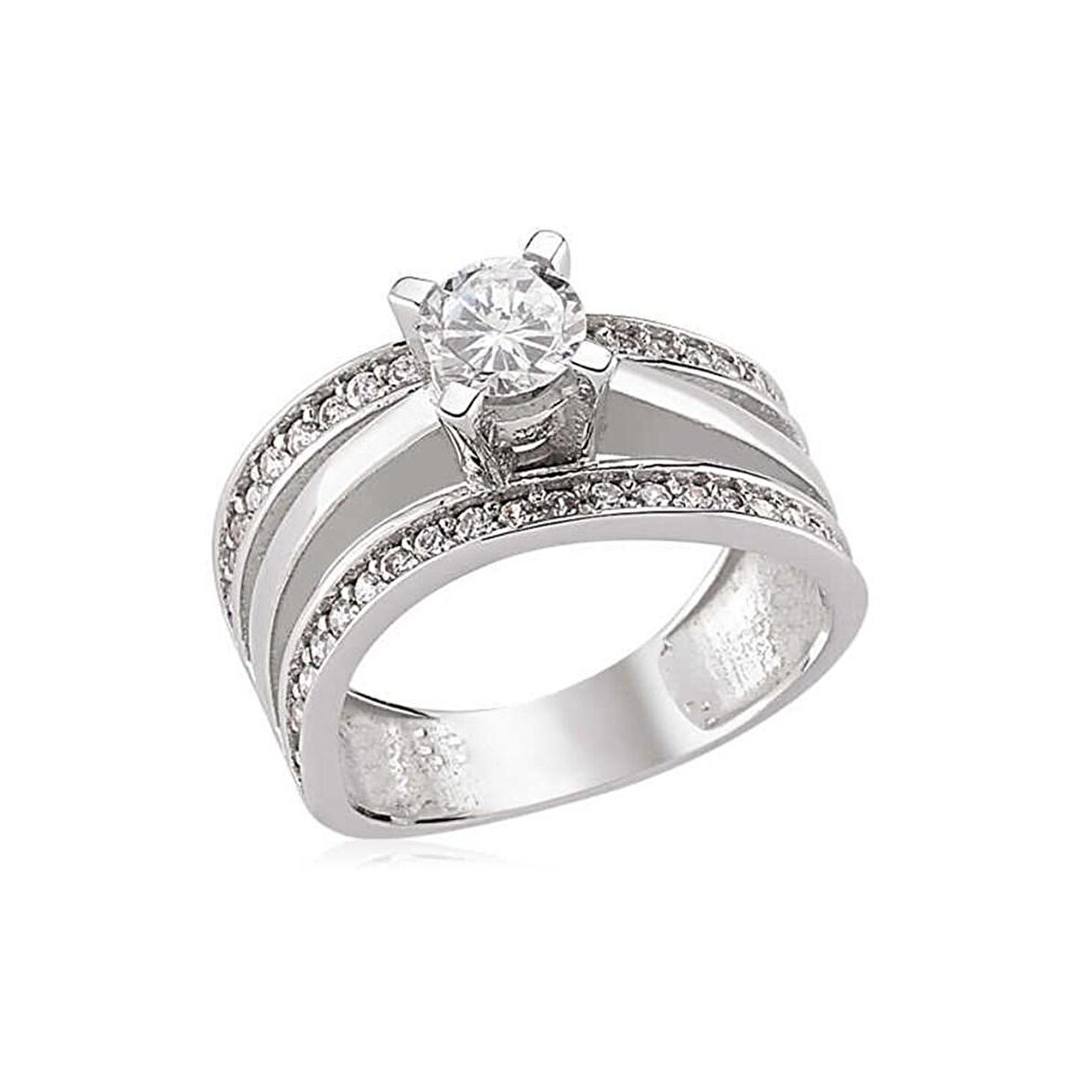 Gümüş Tek Taş Kadın Yüzük