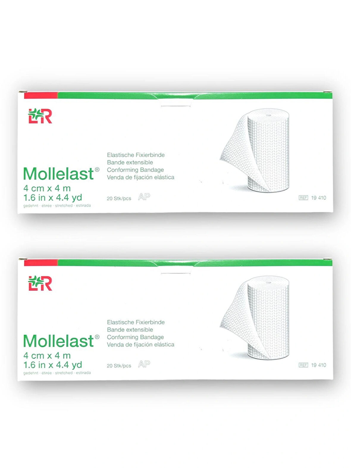 Mollelast Elastik Kompresyon Bandajı 4 cm x 4 m – Ref 19410 – 2 Kutu (40 Adet)