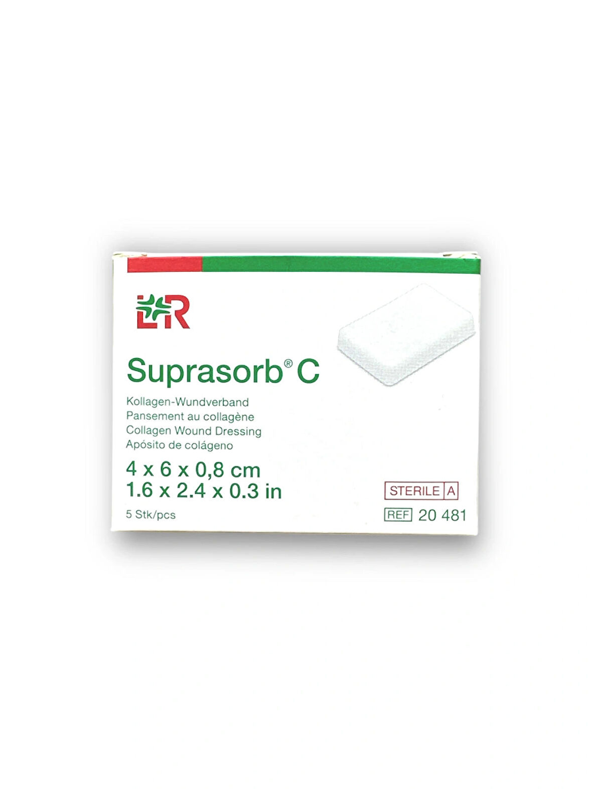 Suprasorb C Kolajen (COLLAGEN) İçerikli Yara Örtüsü 4 cm x 6 cm x 0,8 cm – Ref 20481 – 5 Adet (1 Kutu)