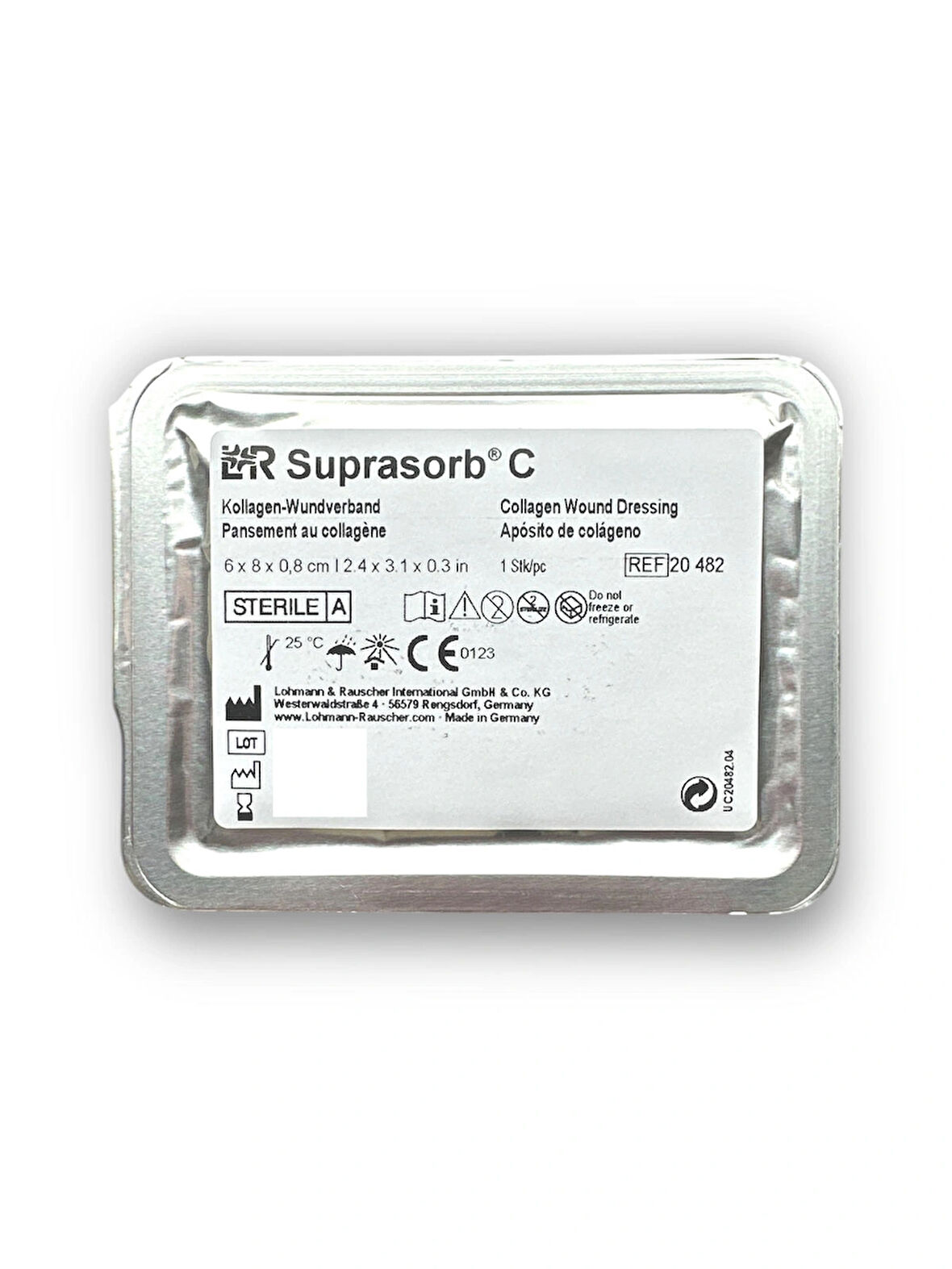 Suprasorb C Kolajen (COLLAGEN) İçerikli Yara Örtüsü 6 cm x 8 cm x 0,8 cm – Ref 20482 – 1 Adet