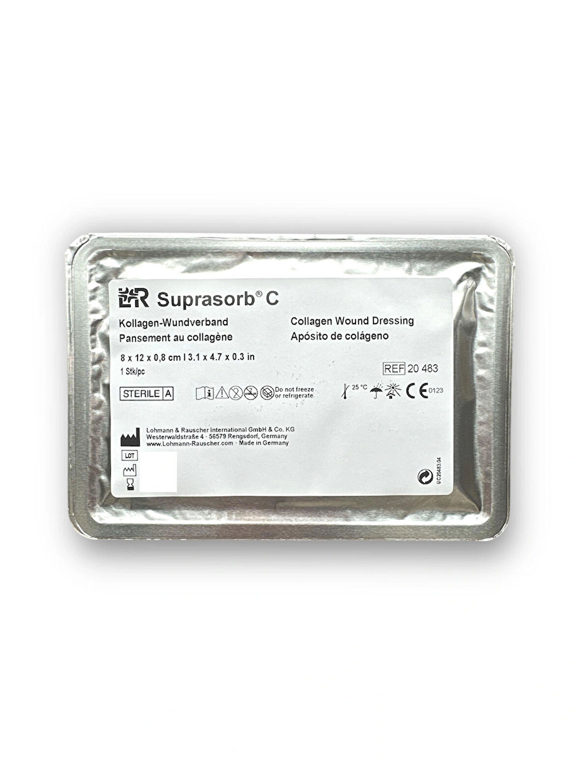 Suprasorb C Kolajen (COLLAGEN) İçerikli Yara Örtüsü 8 cm x 12 cm x 0,8 cm – Ref 20483 – 1 Adet