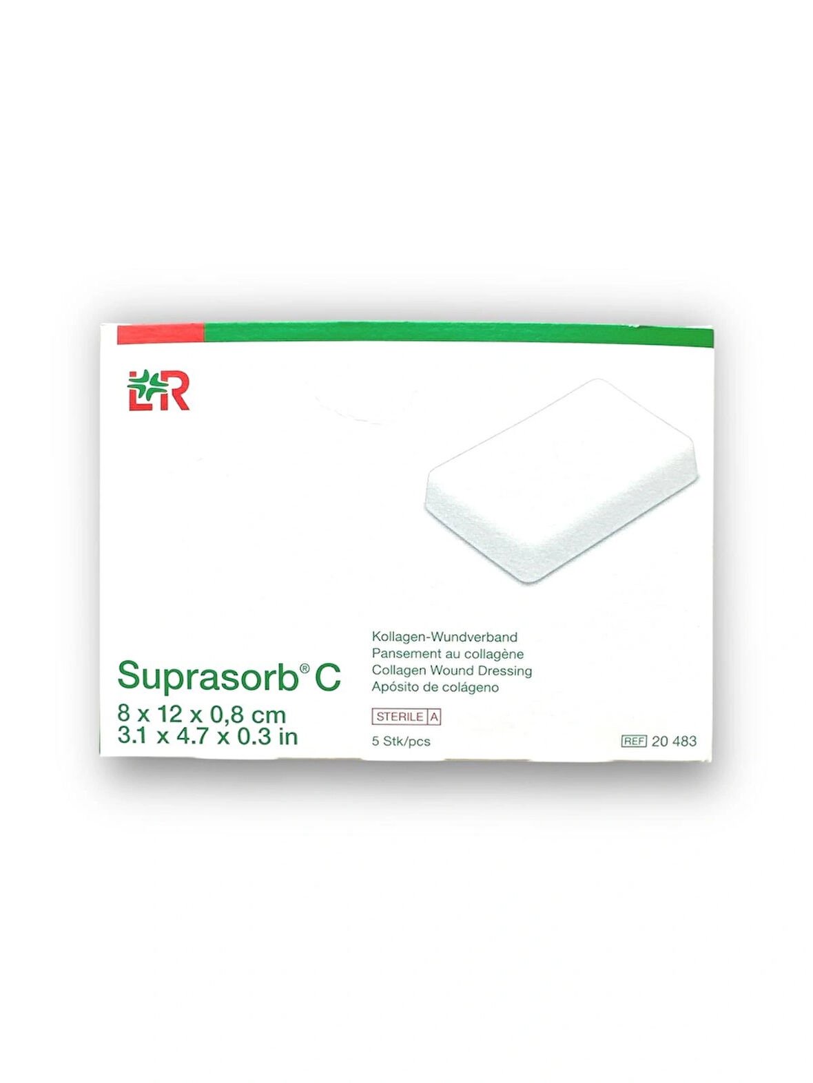 Suprasorb C Kolajen (COLLAGEN) İçerikli Yara Örtüsü 8 cm x 12 cm x 0,8 cm – Ref 20483 – 5 Adet (1 KUTU)