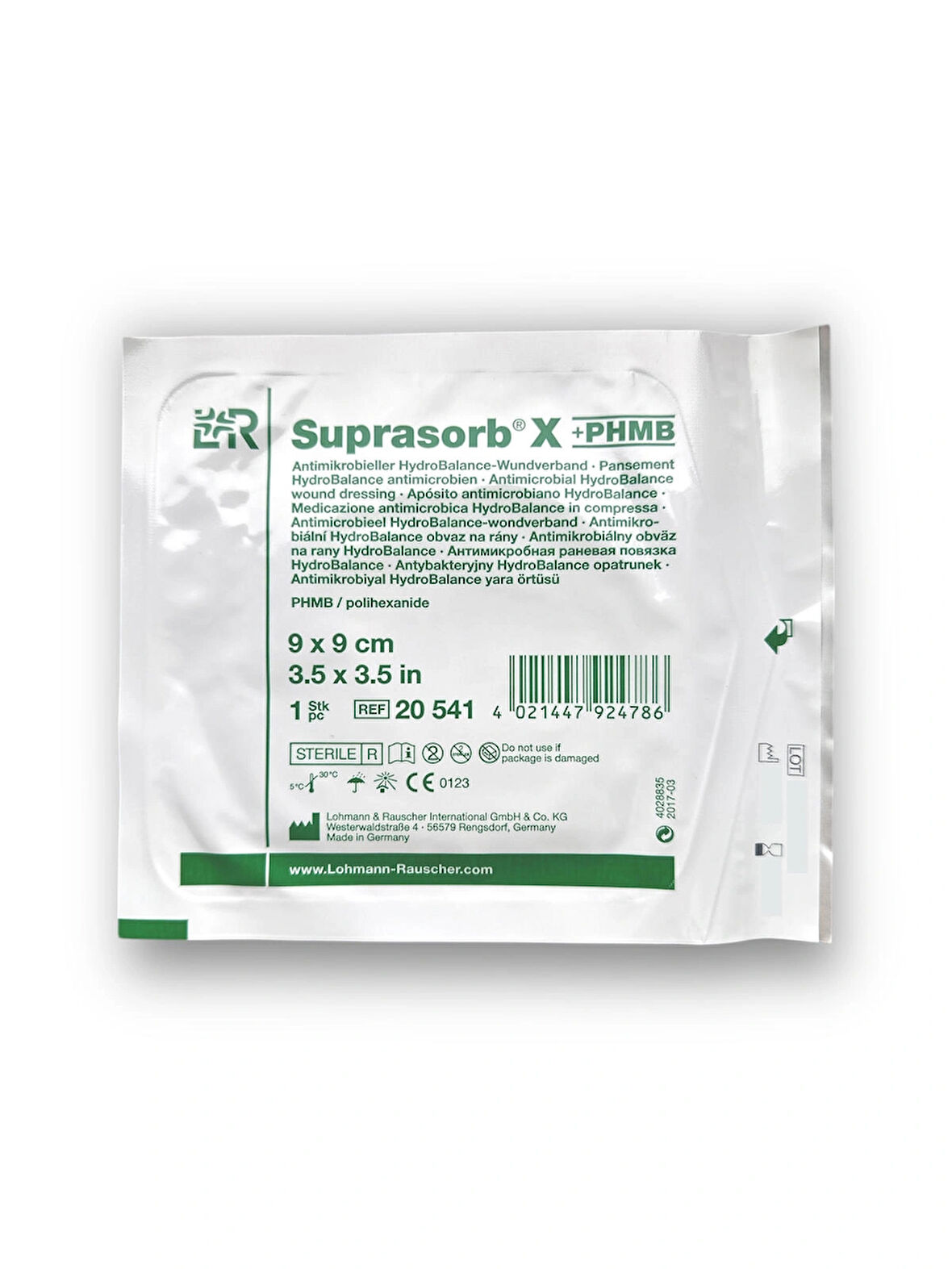Suprasorb X + PHMB Antimikrobiyal HydroBalance Yara Örtüsü 9 x 9 Cm Kare – Ref 20541 – 1 Adet
