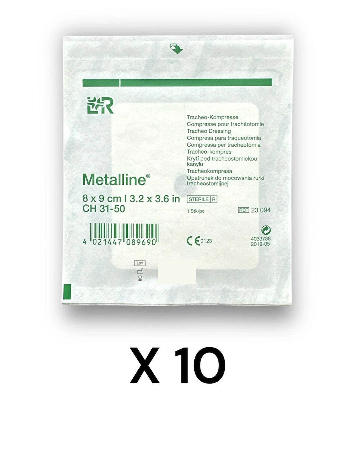 Metalline Trakeostomi Kanül Pedi 8 x 9 cm – Ref 23094 – 10 Adet