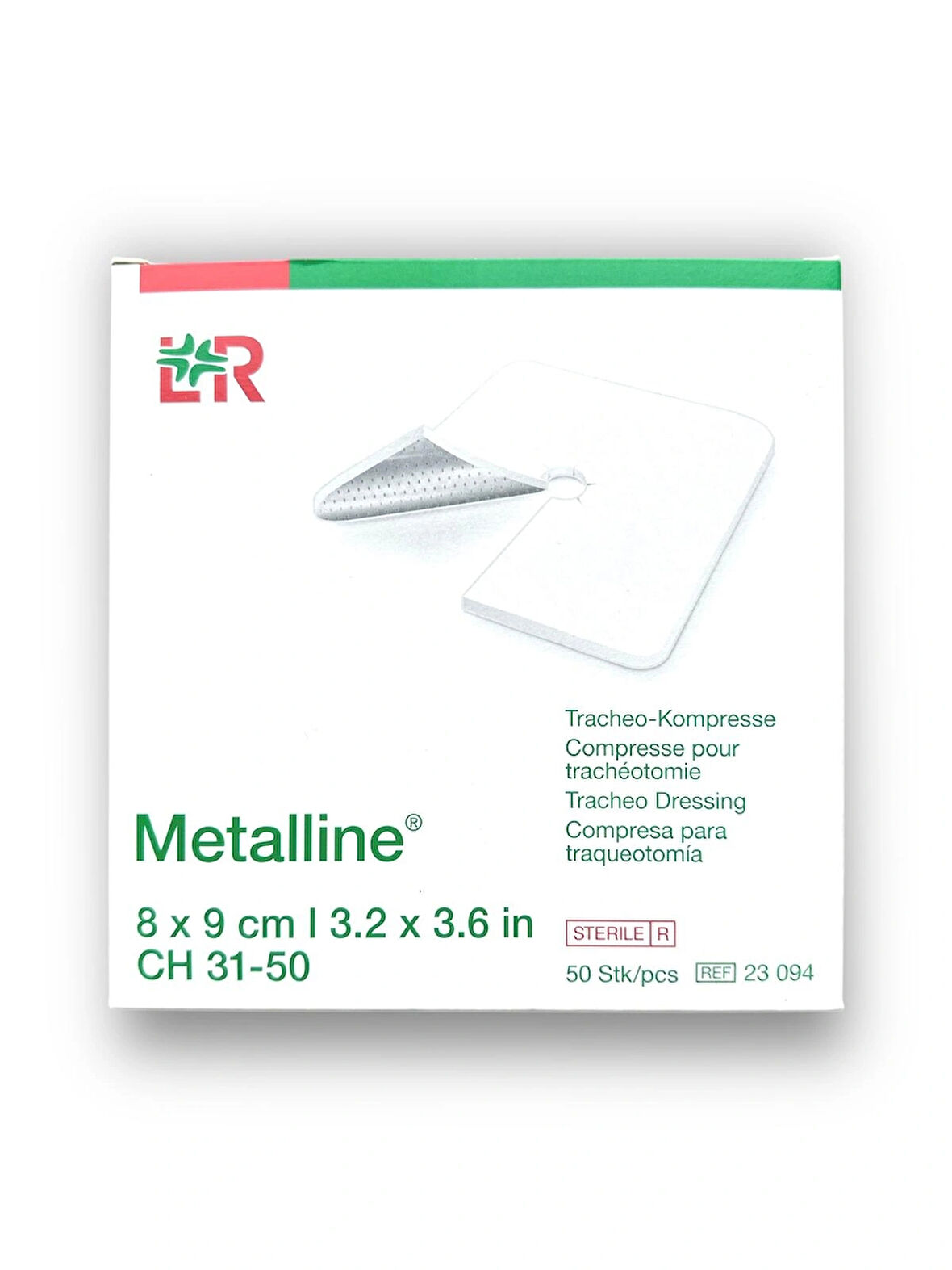 Metalline Trakeostomi Kanül Pedi 8 x 9 cm – Ref 23094 – 50 Adet (1 Kutu)
