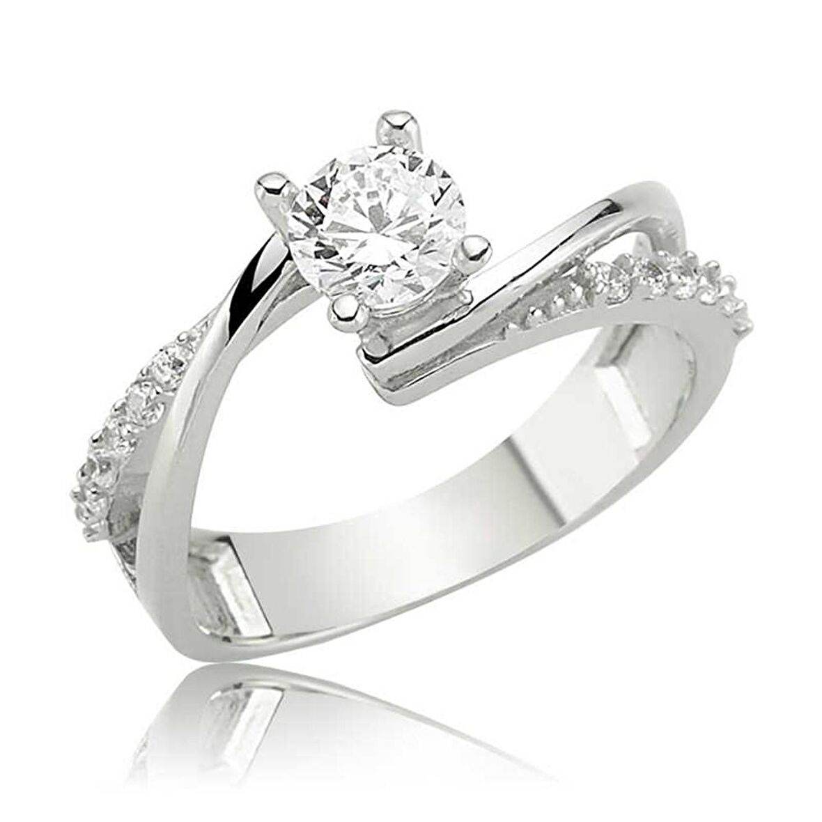 Gümüş Tek Taş Kadın Yüzük