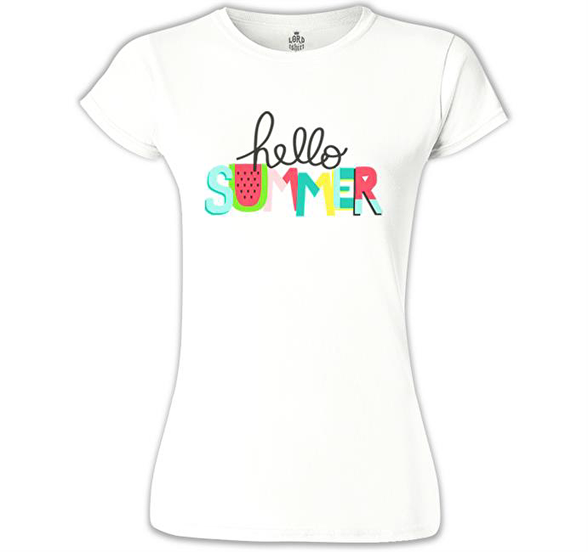 Hello Summer - Watermelon Beyaz Bayan Tshirt