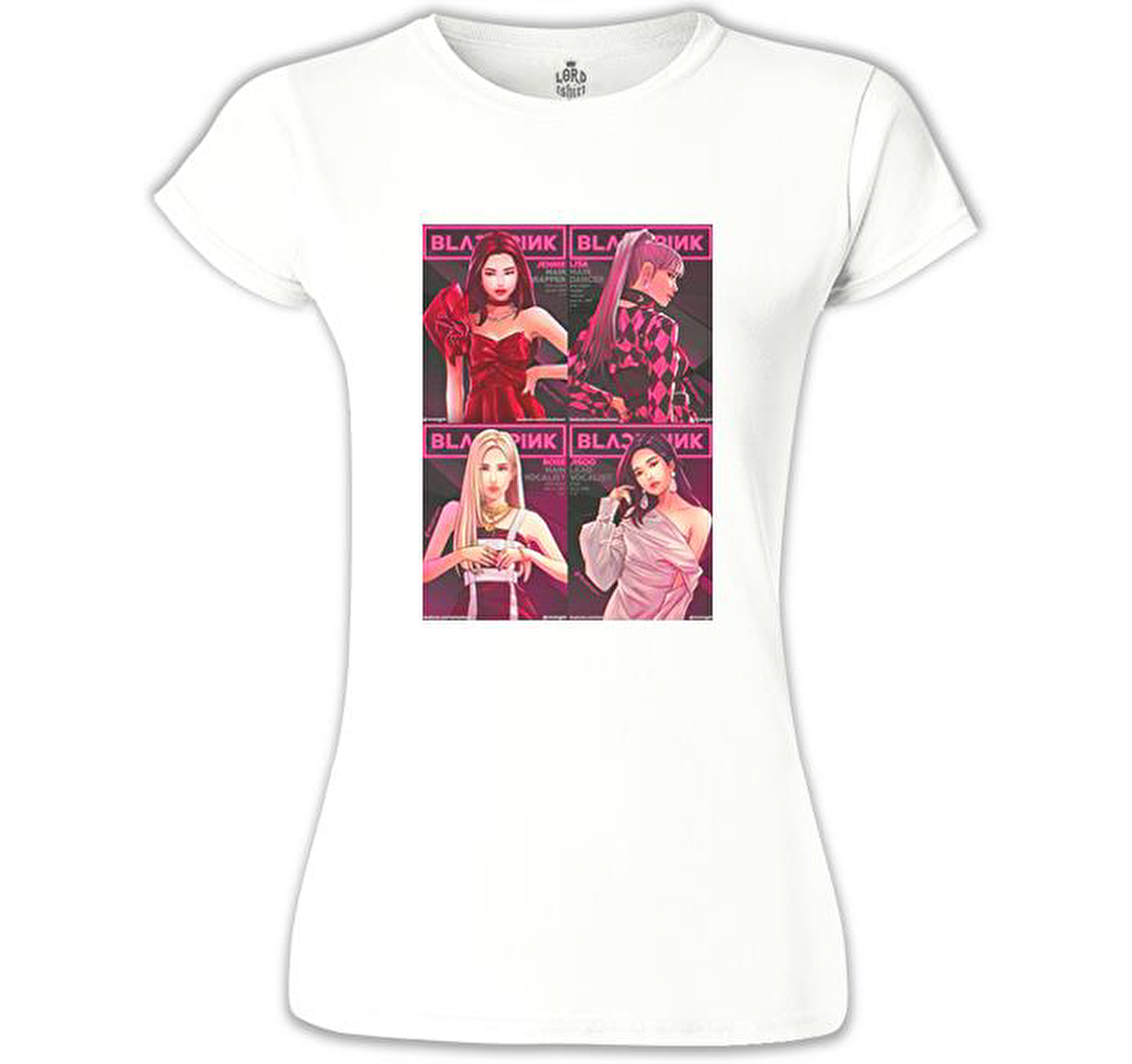 Black Pink - Pink Beyaz Bayan Tshirt