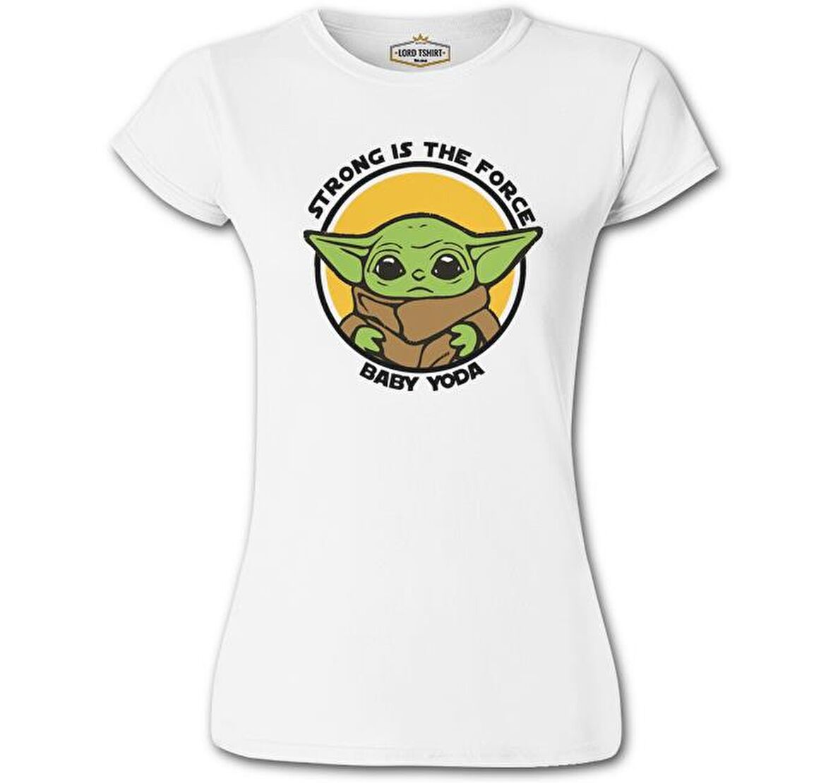 Baby Yoda - Strong Beyaz Bayan Tshirt