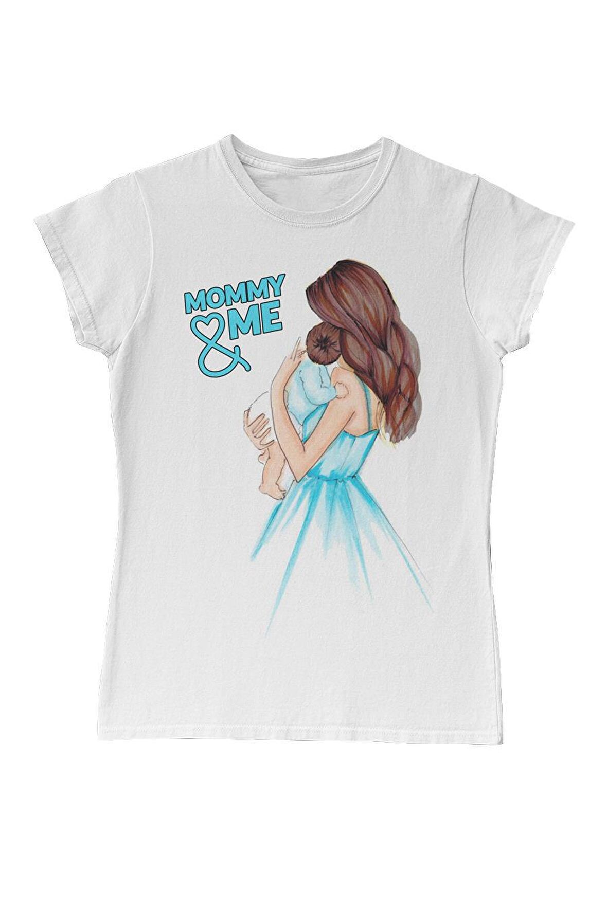 Annem ve Ben Erkek Anneler Günü Beyaz Bayan Tshirt