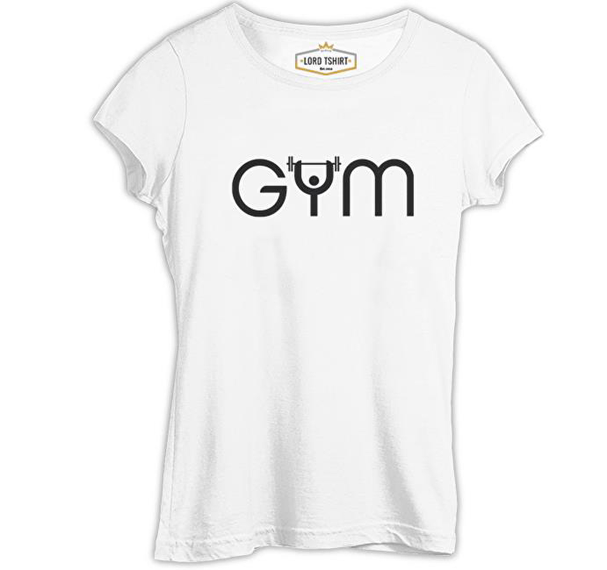 Bodybuilding - GYM with a Bar Beyaz Bayan Tshirt