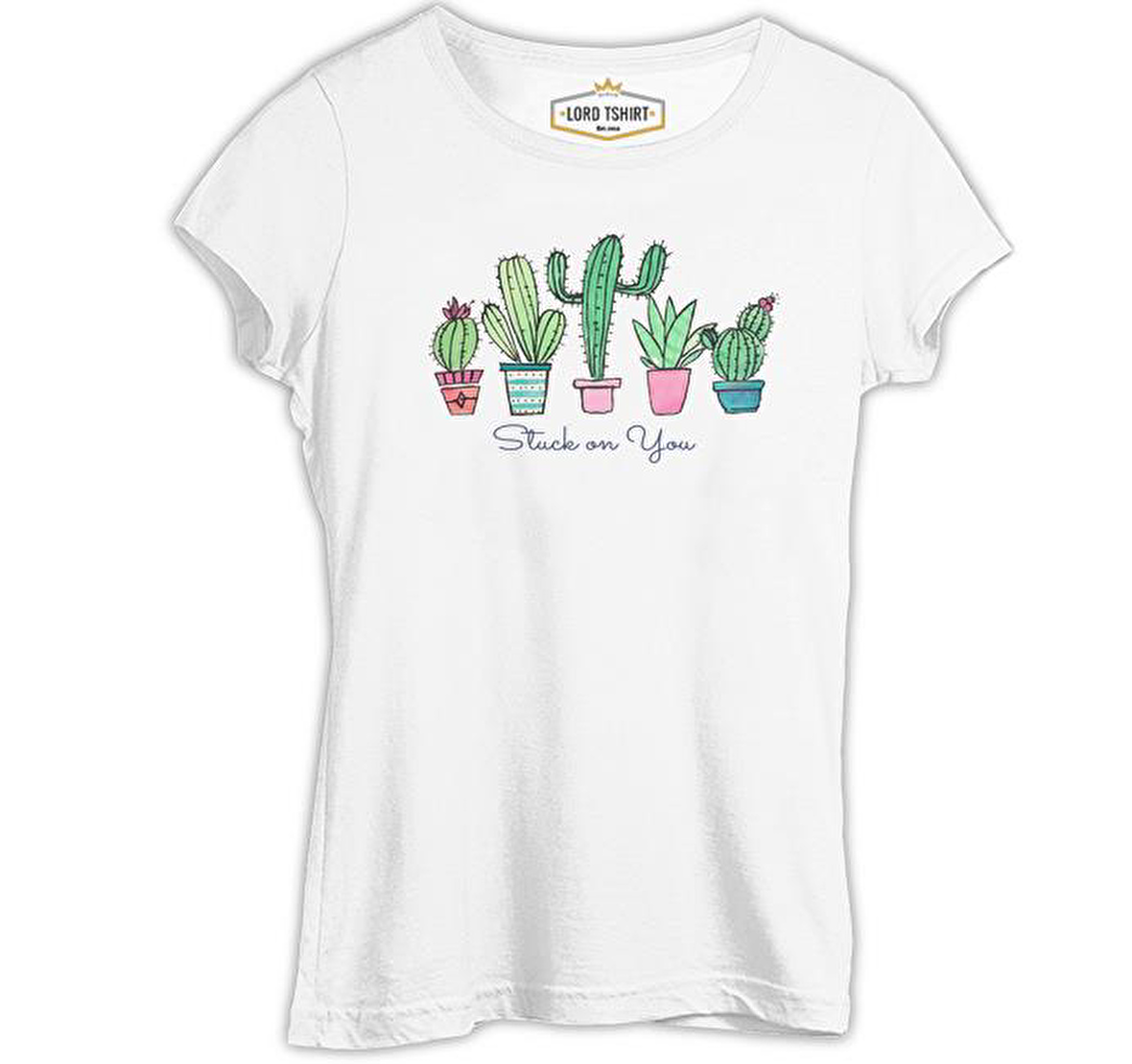 You Get Stuck by a Cactus Beyaz Bayan Tshirt
