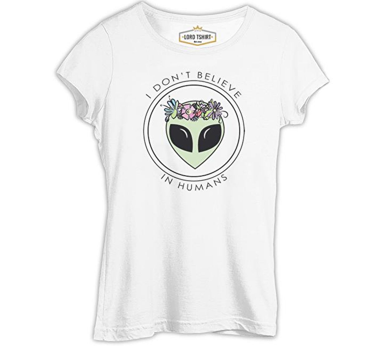 Believe in Humans - Alien Beyaz Bayan Tshirt