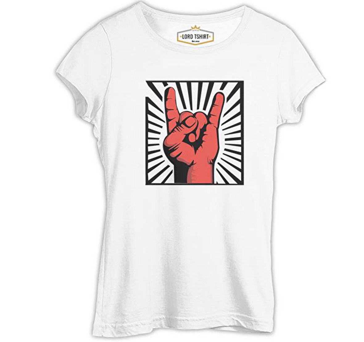 Rock - İkon Beyaz Bayan Tshirt