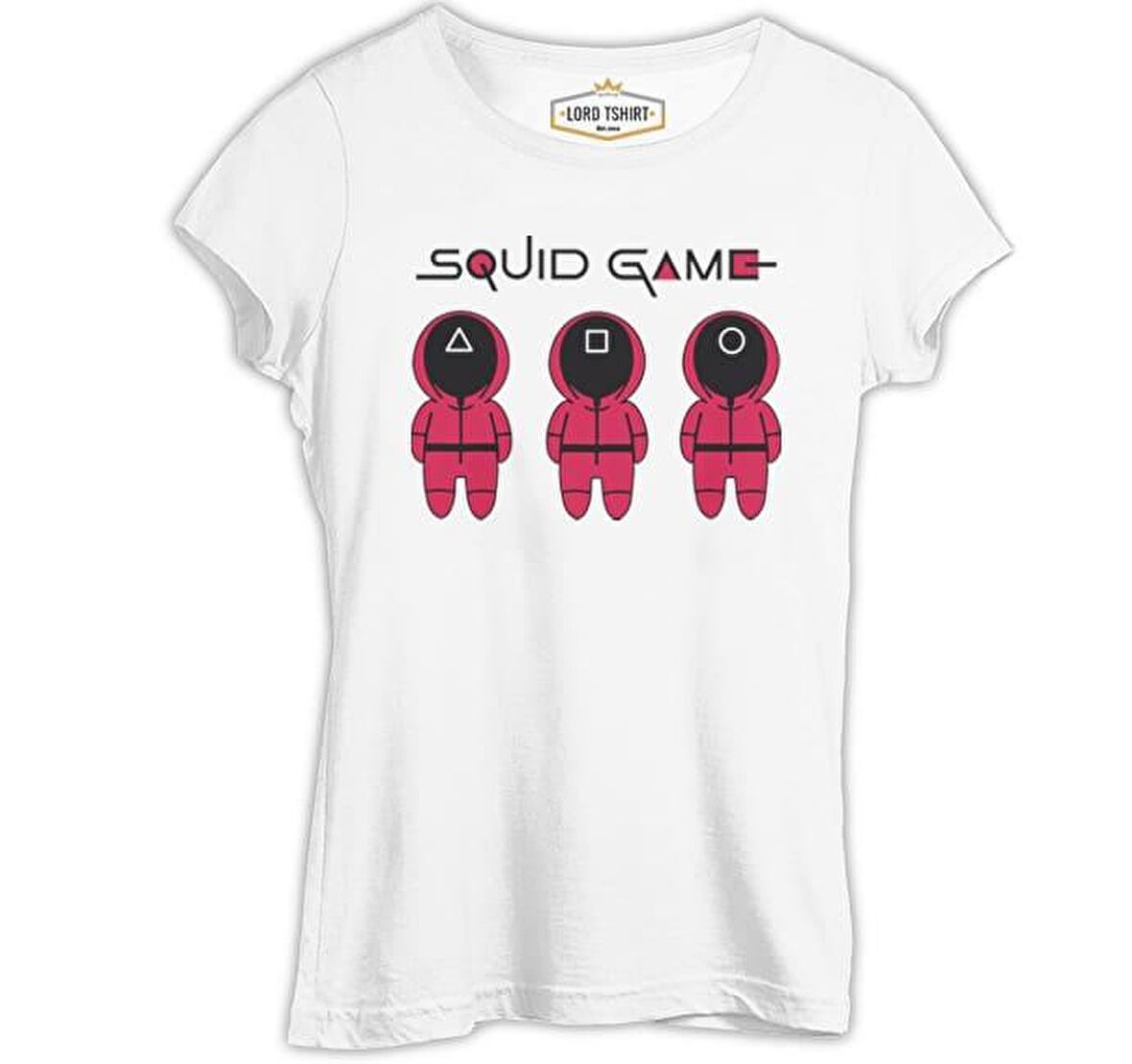 Squid Game - Maske Beyaz Bayan Tshirt
