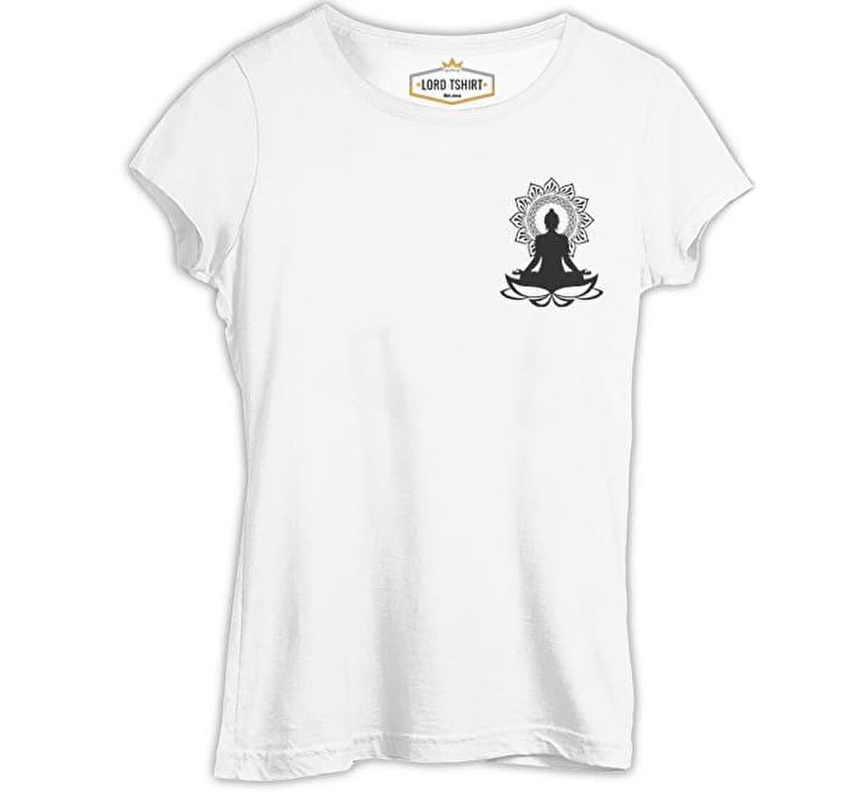 Yoga - Lotus Logo Beyaz Bayan Tshirt