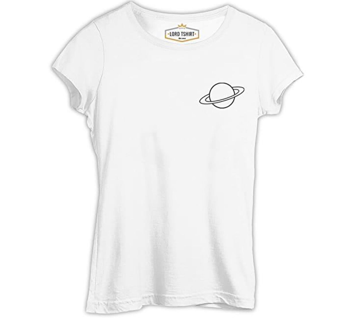 Saturn Logo Beyaz Bayan Tshirt