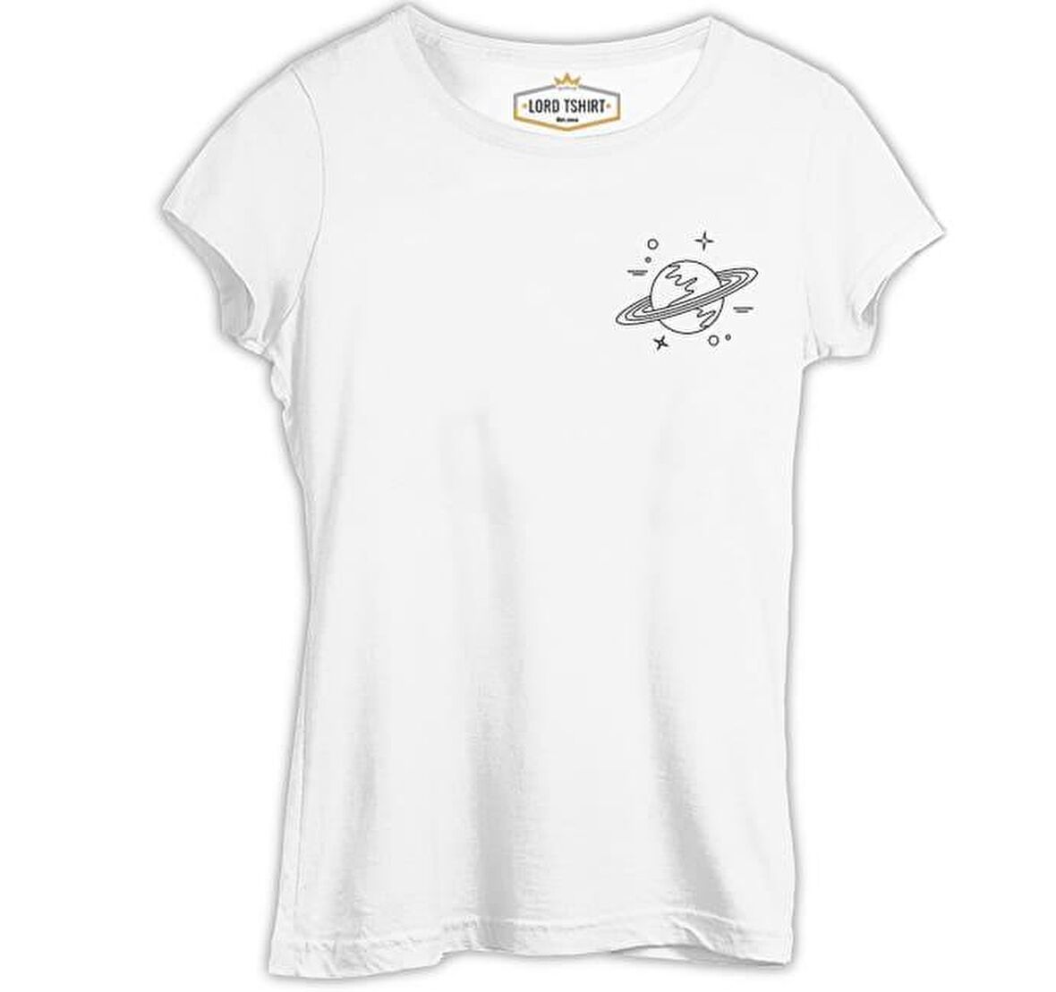 Saturn III Logo Beyaz Bayan Tshirt