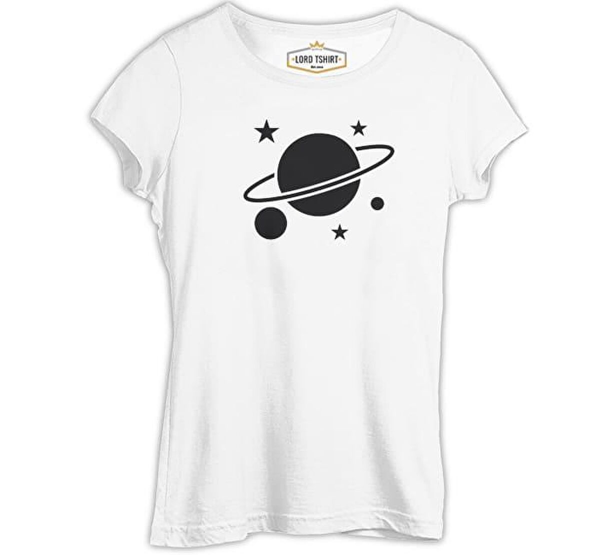 Saturn IV Logo Beyaz Bayan Tshirt