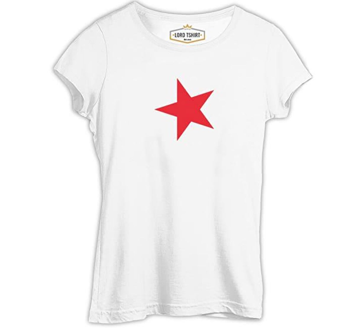 Türk Bayrağı - Bayrak Yıldız Beyaz Bayan Tshirt
