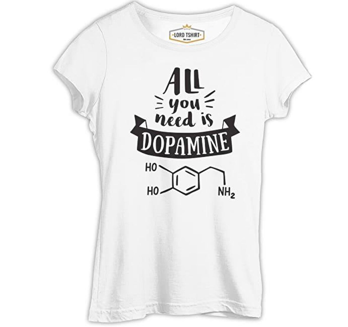 Kimya - Dopamin Element Beyaz Bayan Tshirt