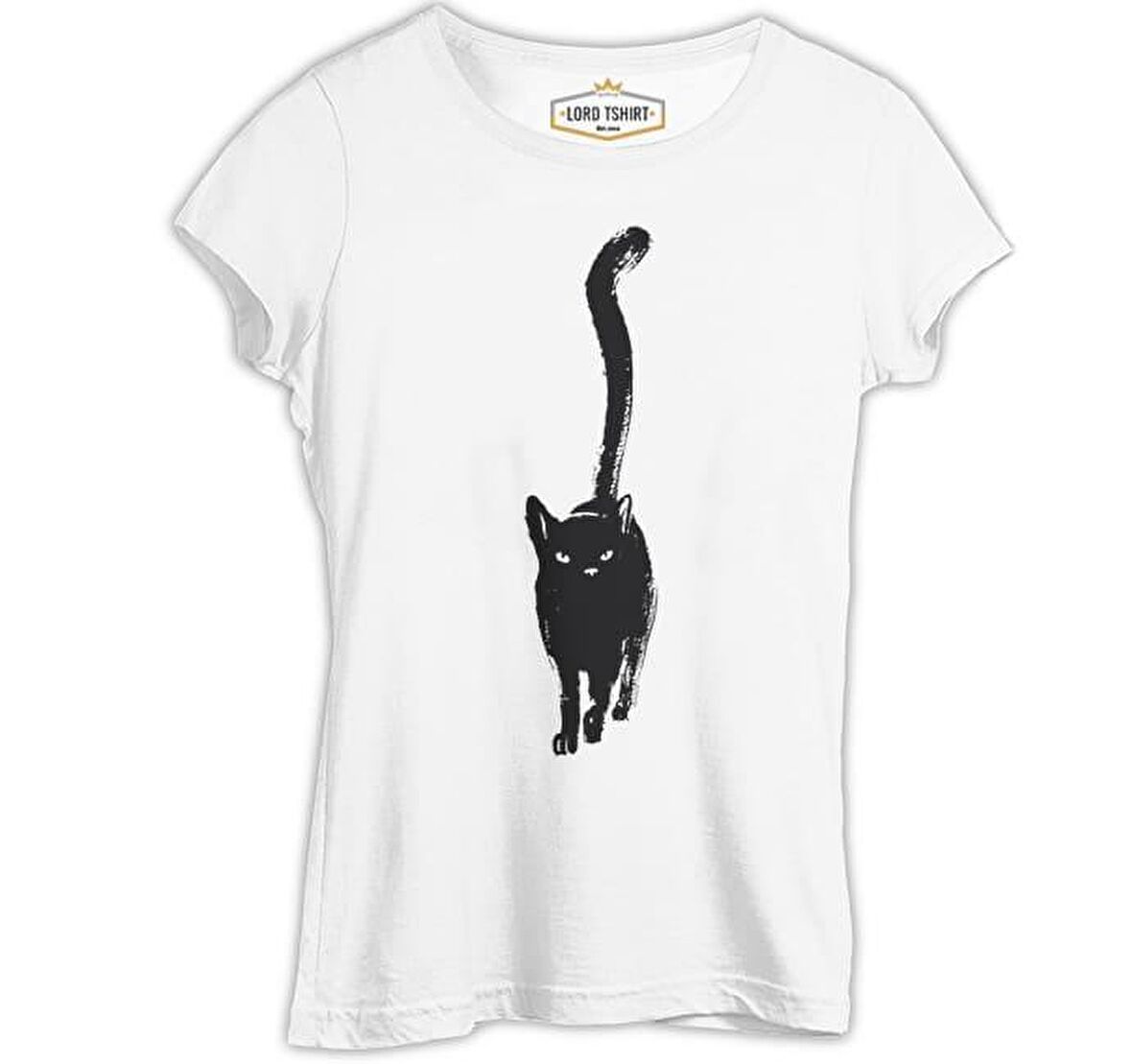 Hayvan - Kedi Chat Noir Beyaz Bayan Tshirt