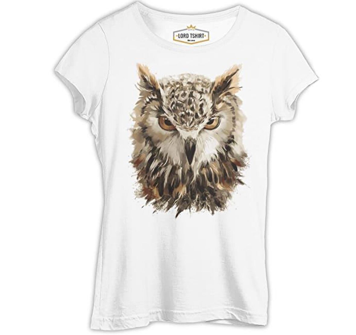 Hayvan - Vahşi Baykuş  Beyaz Bayan Tshirt