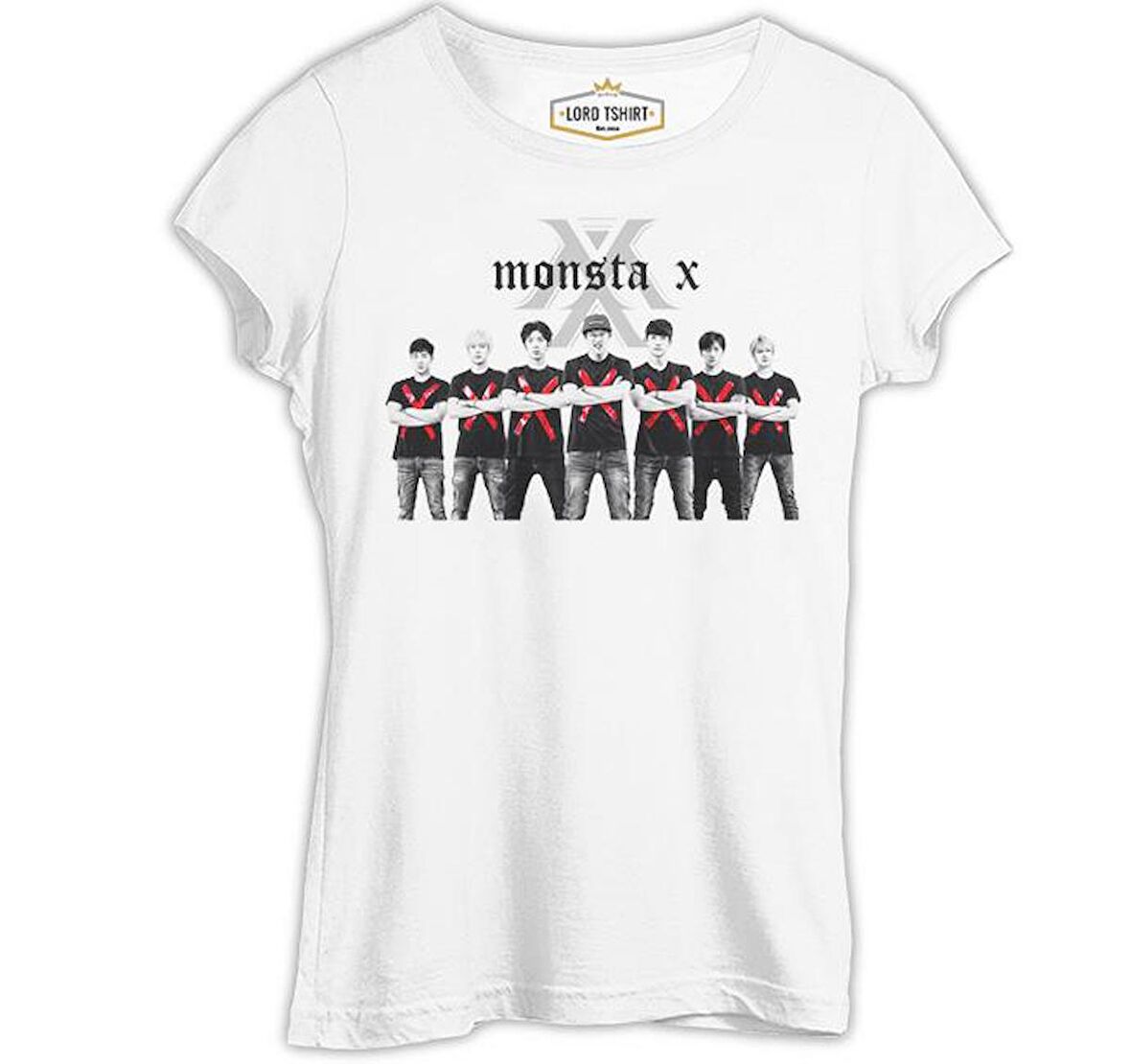 Monsta X - Red X Beyaz Bayan Tshirt