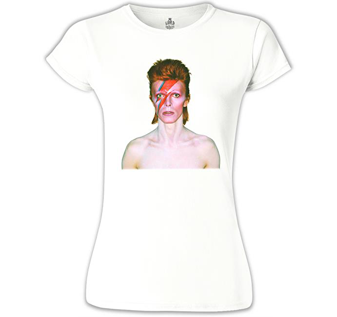 David Bowie Beyaz Bayan Tshirt
