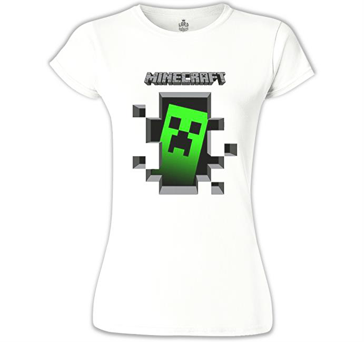 MineCraft 3 Beyaz Bayan Tshirt