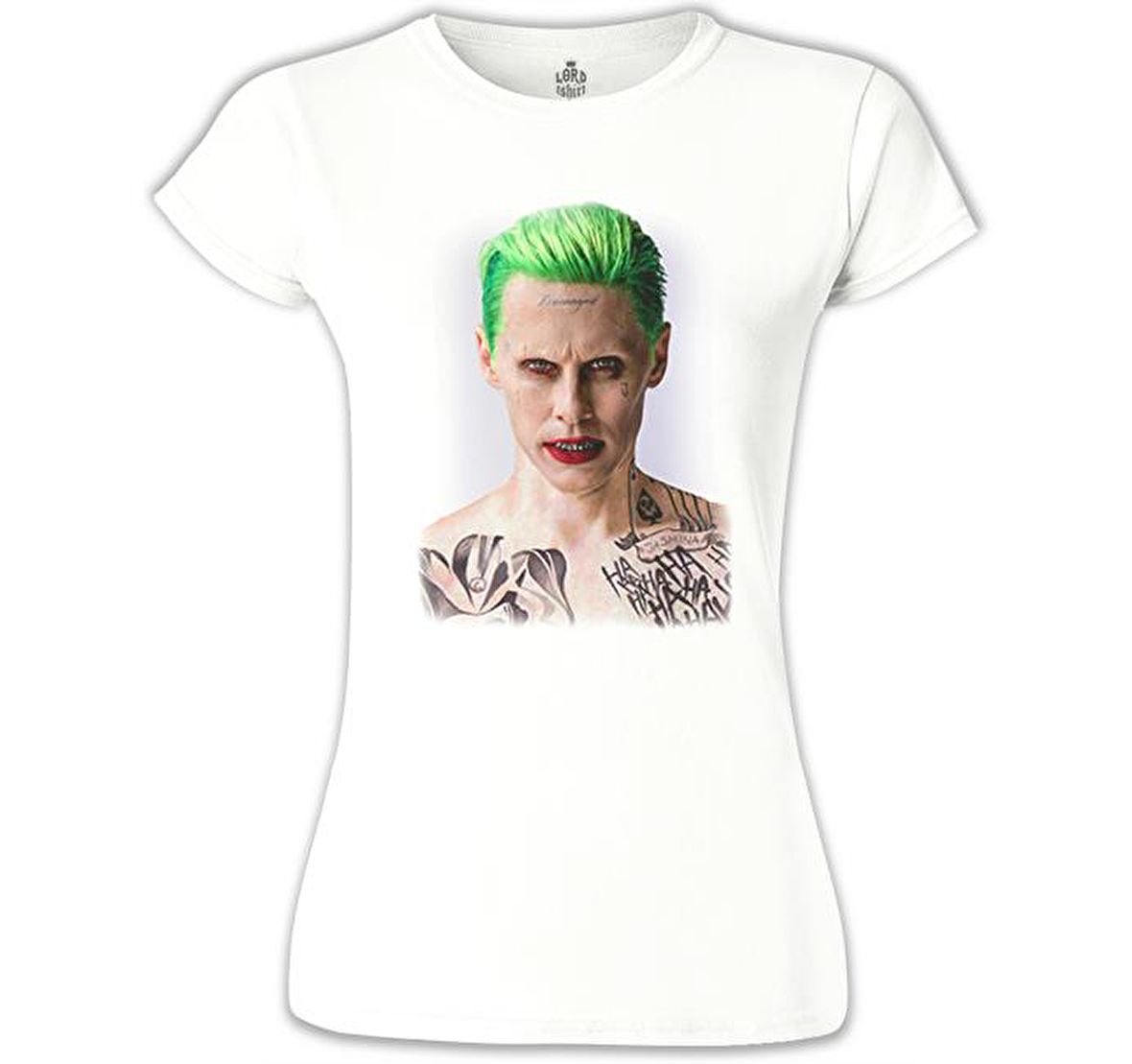 Suicide Squad - Joker Damaged Beyaz Bayan Tshirt