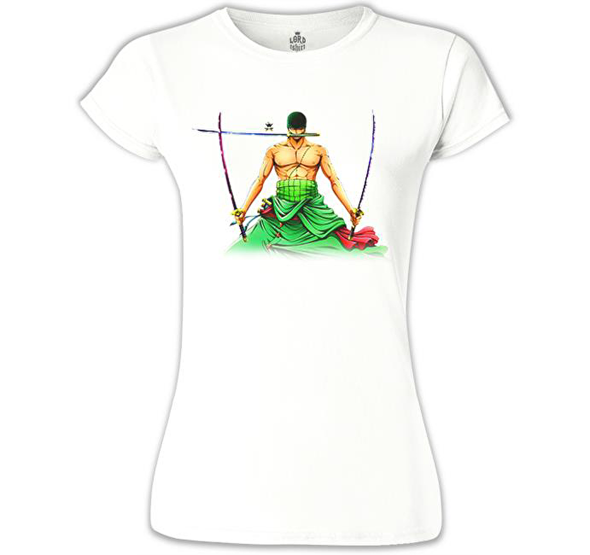 One Piece - Roronoa Zoro Sword Beyaz Bayan Tshirt