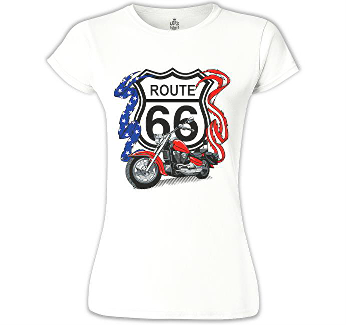 Route 66 Beyaz Bayan Tshirt
