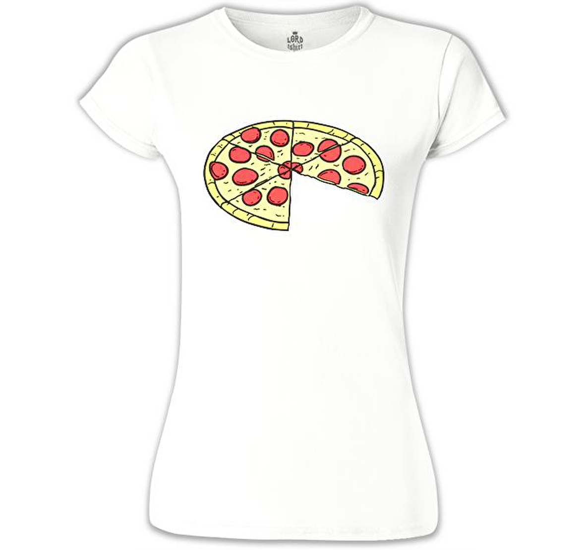 Baba / Anne - Pizza Beyaz Bayan Tshirt