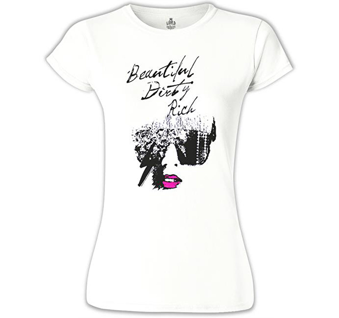Lady Gaga - Beautiful Dirty Rich Beyaz Bayan Tshirt