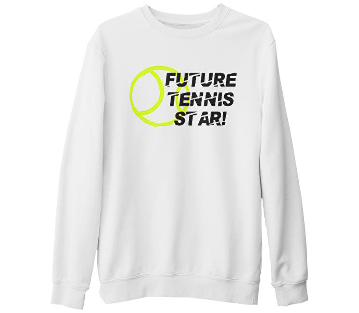 Future Tenis Star Beyaz Erkek Kalın Sweatshirt