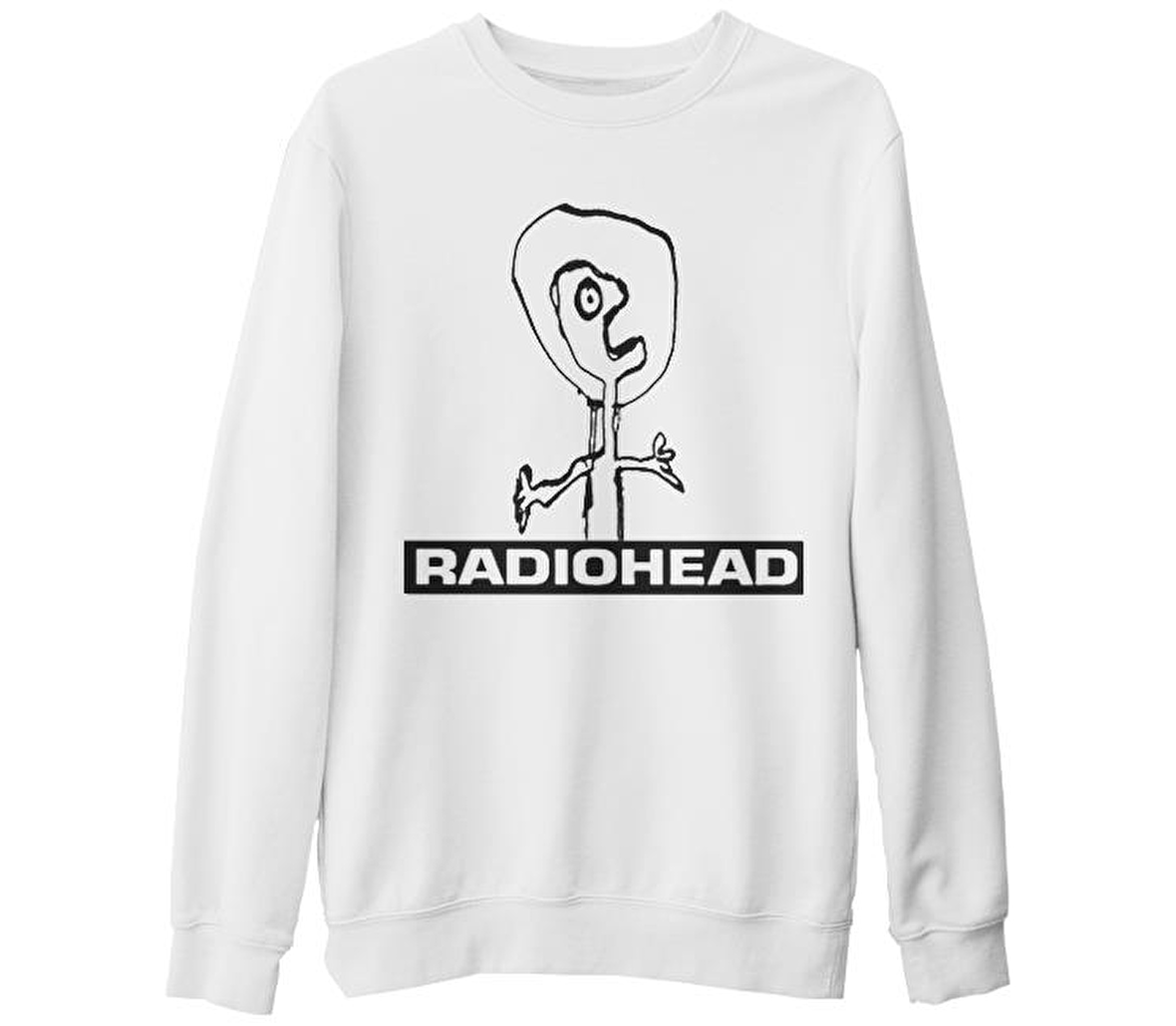 Radiohead Beyaz Kalın Sweatshirt