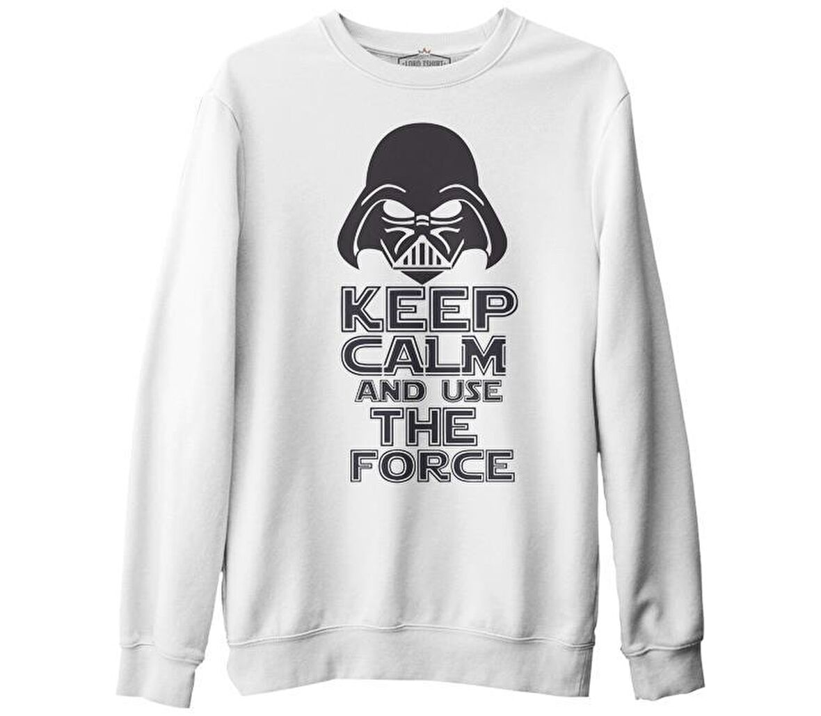 Star Wars - Use the Force Beyaz Erkek Kalın Sweatshirt