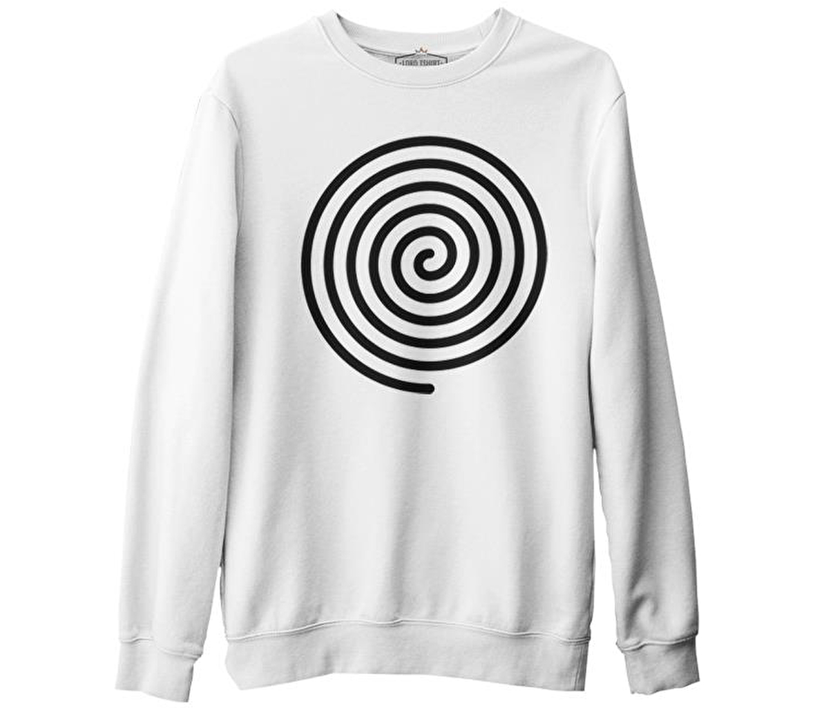 Deep by Spiral Beyaz Erkek Kalın Sweatshirt