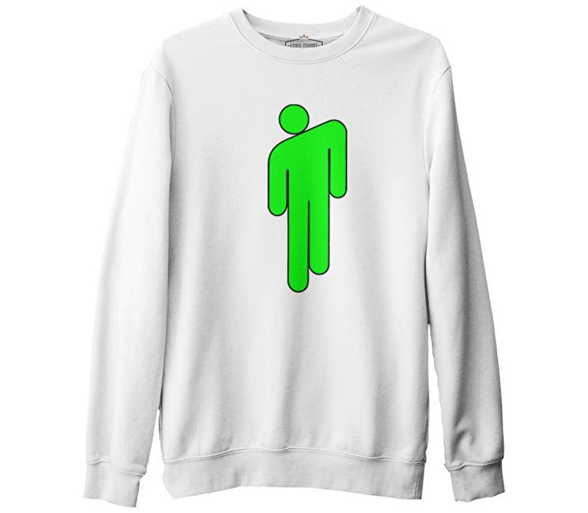 Billie Eilish - Blohsh Beyaz Erkek Kalın Sweatshirt